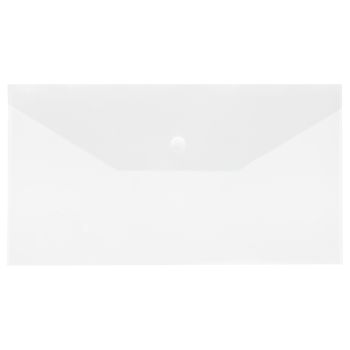 Папка-конверт на кнопке СТАММ С6, 150мкм, пластик, прозрачная