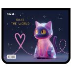 Папка для тетрадей 1 отделение, А5, Först  "The Star Cat" (Звездный кот), пластик, на молнии