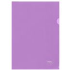 Папка-уголок СТАММ А4, 180мкм, пластик, прозрачная, фиолетовая