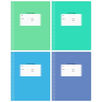 Тетрадь 12л., частая косая линия с доп. горизонтальной BG 