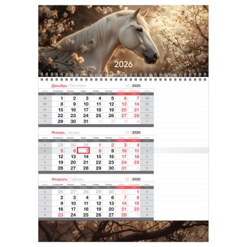 Календарь квартальный 1 бл. на 1 гр., 295*410 мм BG Mono Календарь квартальный 1 бл. на 1 гр., 295*410 мм BG Mono