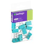 Зажимы для бумаг 19мм, Berlingo, 10шт., цветные, ПВХ упак., европодвес, голубые Зажимы для бумаг 19мм, Berlingo, 10шт., цветные, ПВХ упак., европодвес, голубые