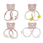 Резинки для волос MESHU, тонкие с топпером, ассорти, 2шт., диаметр 5см, европодвес