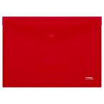Папка-конверт на кнопке СТАММ А4, 180мкм, пластик, непрозрачная, красная