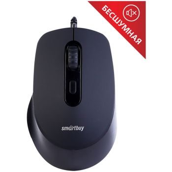 Мышь Smartbuy ONE 265-K, USB, бесшумная, черный, 4btn+Roll Мышь Smartbuy ONE 265-K, USB, бесшумная, черный, 4btn+Roll