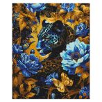 Картина по номерам на холсте с глиттером ТРИ СОВЫ "Пантера", 40*50, с акриловыми красками и кистями