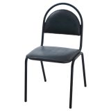 Стул Фабрикант "Стандарт" PV, 1, BL, каркас черный, обивка кожзам черный