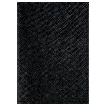 Обложка для паспорта OfficeSpace экокожа, текстура Диагональ, подклад экокожа, черный