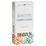 Контуры акриловые универсальные Decola, 03 цвета, металлик, 18мл, картон Контуры акриловые универсальные Decola, 03 цвета, металлик, 18мл, картон