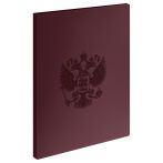 Папка с 20 вкладышами СТАММ "Герб" А4, 14мм, 700мкм, пластик, гранат
