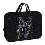 Папка текстильная с ручками 1 отделение, А4 Berlingo "Enjoy the little things", 350*265*75мм, текстиль, на молнии