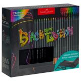 Карандаши цветные Faber-Castell "Black Edition", 72 цв., трехгран., черное дерево, заточен., пенал-скрутка Карандаши цветные Faber-Castell "Black Edition", 72 цв., трехгран., черное дерево, заточен., пенал-скрутка