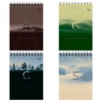 Блокнот А6 80л. на гребне BG "Прикосновение тумана", матовая ламинация, выб.лак, твердая обложка