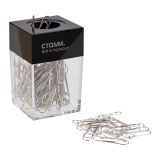 Скрепочница магнитная СТАММ, 100 никелированных скрепок, прозрачный корпус, картонная коробка