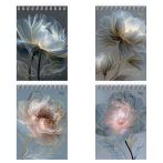 Блокнот А6 80л. на гребне BG "Магические цветы", матовая ламинация, тиснение фольгой, твердая обложка