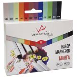 Набор маркеров для творчества Vista-Artista "Style" 12цв., Манга, пулевидный/скошенный, 0,7мм/1-7мм